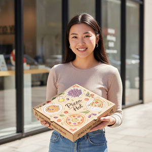 กล่องพิซซ่าพิมพ์ลายตามสั่งคุณภาพสูง สำหรับบรรจุภัณฑ์พิซซ่า พร้อมโลโก้และกระดาษลูกฟูกเกรดอาหาร - Product Image 2