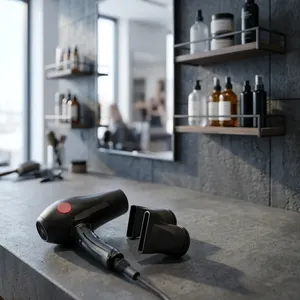 Secador de Pelo de Acero Inoxidable Negro, Montado en el Suelo, Acabado Mate, Eléctrico, 3000-5000W, Funcionamiento Silencioso, Sonda de Temperatura, Accesorios - Product Image 5