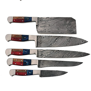 Handmade Damascus Steel Chef <b>Knife</b> Set Wooden <b>Handle</b> Professional Kitchen <b>Knife</b> Set OEM Manufacturer - Product Image 2