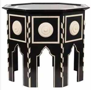 Juego de Mesa de Centro Antigua con Base de Resina, Acentos de Cuerno de Búfalo y Incrustaciones de Hueso, Tallada a Mano, Ecológica, Tamaños Personalizados, Duradera y Decorativa - Product Image 2