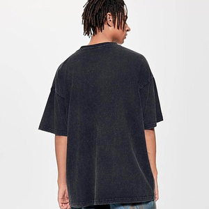 เสื้อยืดโอเวอร์ไซส์ทรงคลาสสิค แบรนด์ OEM สไตล์สตรีทแวร์ ลายกราฟิก ล้างสีแบบวินเทจ สำหรับผู้ชาย ไหล่ตก ทรงหลวม ยูนิเซ็กส์ - Product Image 5