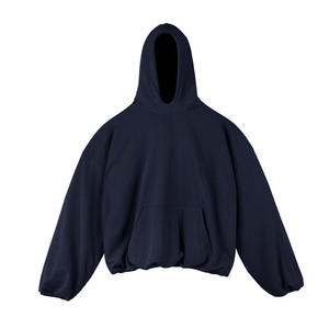 เสื้อฮู้ดดี้โอเวอร์ไซส์ผู้ชาย สีพื้น ผ้าฝ้ายเฟรนช์เทอร์รี่ สวมใส่สบายๆ สำหรับฤดูใบไม้ร่วง ทรงปกติ มีกระเป๋า - Product Image 2