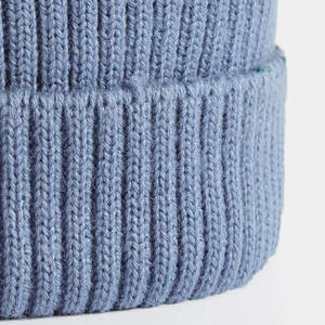 Bonnet en tricot côtelé bleu uni avec revers plié, chapeau d'hiver décontracté, chapeaux de mode pour hommes personnalisés, fabriqués au Pakistan - Product Image 2