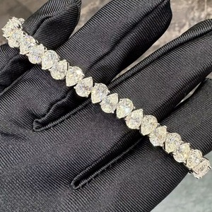 GIA Certified Moissanite Ball Charm Bracelet 925 <b>Silver</b> Plated Round Brilliant Cut Freshwater Pearl <b>Men</b> Women Hiphop Gift Jewels - Product Image 2