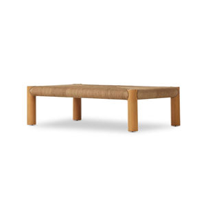 Table basse multifonctionnelle de haute qualité en racine de teck naturel avec plateau en verre, structure en bois massif durable, style artistique contemporain - Morse - Product Image 1