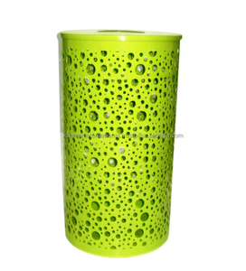 Cesto de Almacenamiento Extra Grande de Hierro Perforado con Efecto de Encaje Blanco, Decorativo para Baño, con Tapa de Diseño Filigranado de Alta Densidad, Duradero - Product Image 3