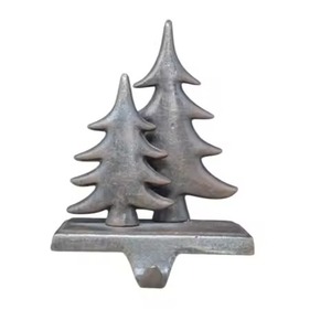 Eco-Friendly Fireplace Mantel Metal Stocking Hanger <b>Weighted</b> Base Decorative Silver Snowflake Christmas Stocking Holder - Product Image 6