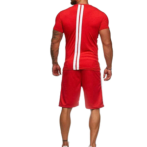 Conjunto Deportivo Unisex de Verano, Corte Regular, para Adultos, Diseño Estampado con Apliques, Opción de Talla Grande, Camiseta de Manga Corta, Pantalones Cortos con Cintura Elástica - Product Image 4