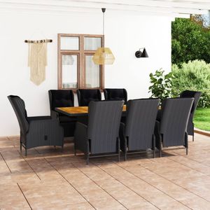 Set da Pranzo per Esterni Grigio Scuro e Nero per Giardino, per Avventure culinarie all'Aperto - Product Image 1