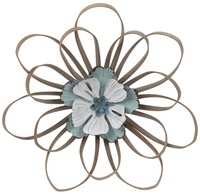Décoration murale tendance moderne et décorative en métal de forme ronde avec motif floral pour la décoration intérieure ou extérieure