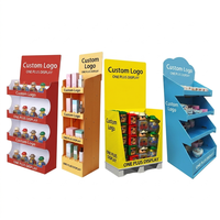 Présentoirs en carton ondulé personnalisés avec logo pour supermarchés, présentoirs de sol autoportants pour points de vente