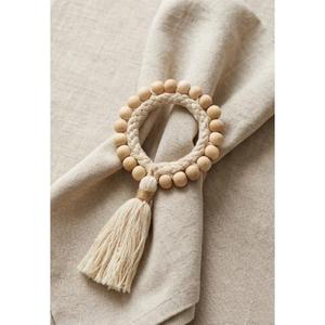 <b>Rustic</b> Wooden Beaded Napkin Rings for <b>Dining</b> <b>Table</b> Handmade Napkin Holders for Wedding Decor <b>Farmhouse</b> <b>Table</b> Styling - Product Image 1