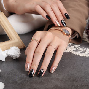 Tiras de uñas de gel negro superventas ShineB #45895 pegatinas de uñas fáciles 3D de alta calidad artículo de moda para salones hecho en Corea - Product Image 6