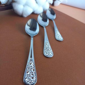Rhinestone Teaspoon Set of 3 Elegant sparkling spoon for tea or coffee | Gift for Her | Crystal Decor Spoon party decor coffeemu - Product Image 5