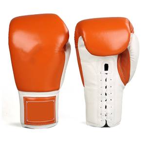 Gants de boxe en cuir à lacets style professionnel pour entraînement, sparring, combat, kickboxing, sac de frappe, Muay Thai, MMA - Product Image 1
