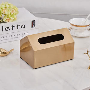 Boîte à mouchoirs décorative en métal moderne, faite à la main, Lavie Creations, forme carrée, pour restaurant, hôtel, maison, table à manger - Product Image 3