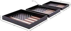 ถาดเสิร์ฟลายธงชาติแบบเป็นมิตรต่อสิ่งแวดล้อม ทำจากไม้เอ็มดีเอฟเคลือบแลคเกอร์ สำหรับงานเทศกาลอเมริกัน วันรำลึก และงานปาร์ตี้วันที่ 4 กรกฎาคม - Product Image 3