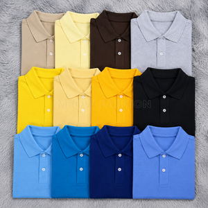 Polo personnalisé pour homme et femme, couleur unie, en coton tricoté, décontracté, respirant, coupe classique, lot en stock - Product Image 5
