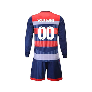 Camiseta de Fútbol Sublimada para Hombre, Cuello en V, Manga Larga, Absorbe la Humedad, Diseño a Rayas de Poliéster, Ropa Deportiva para Todas las Temporadas - Product Image 5
