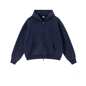 Sudadera con capucha y cremallera para hombre, de forro polar, ecológica, 100% algodón, estilo casual urbano, para invierno, manga regular, tejida. - Product Image 6