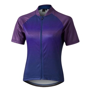 Men's <b>Cycling</b> Custom Design Printed <b>Stand</b> Collar Polyester/Cotton <b>Cycling</b> Bike Jersey Short Sleeve 3 Rear Pockets Gradient - Product Image 3