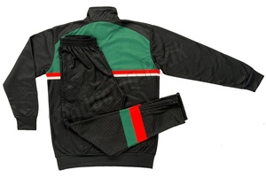 Ensemble de survêtement 2 pièces pour homme avec fermeture éclair sur le devant, col montant, tenue d'entraînement, logo personnalisé, vêtements de sport de football, tenue de course à pied, OEM ODM - Product Image 2