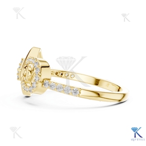 แหวนเพชรเลี้ยงในห้องปฏิบัติการ ดีไซน์คลาสสิกสำหรับวันครบรอบ ทองคำแท้ วินเทจ ดีไซน์เรขาคณิต แหวนวงเรียบหรู เครื่องประดับชั้นดี ทรงเหลี่ยมเจียระไน ผลิตตามสั่ง - Product Image 3