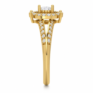 แหวนหมั้นเพชรแล็บโกรว์ทรงหัวใจ 14K ทองคำ ประดับเพชรบริลเลียนท์ตรงกลาง ดีไซน์ก้านแหวนแยกส่วน ฝังเพชรแบบ Pav Setting E VVS OEM สำหรับวันครบรอบสุดโรแมนติก - Product Image 2