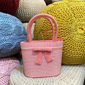 Personalized Custom Glass Beaded Tote Bag Custom Color Shape Wedding Bridesmaid Gift Blue Floral Design <b>MS</b> Handicraft Certified - Product Image 3