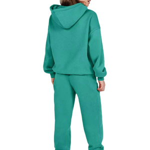 New Fashion Workout Streetwear Tracksuit Unisex Two Piece Pants Set Stand Collar Printed <b>Zipper</b> <b>Top</b> Eco-Friendly - Product Image 2