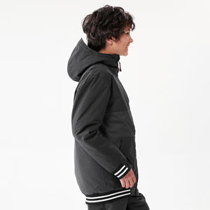 Chaqueta de Esquí Impermeable con Capucha para Niñas, 10,000 mm, Poliéster, Cierre de Cremallera, Estampado Digital, Estilo Deportivo, Ropa de Exterior para Niños, Algodón PP - Product Image 4