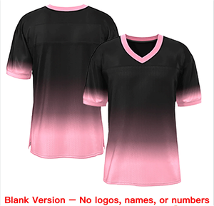 Maillot de football américain personnalisé noir et rose, uniforme d'équipe pour jeunes et adultes, respirant, séchage rapide, impression OEM - Product Image 2