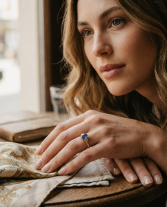 18K <b>Solid</b> Gold Vintage Rhodium Plated Moissanite Ring Round Brilliant Cut Prong Setting Classic Women's Engagement Gemstone - Product Image 6