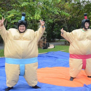 Inflatable Sumo Wrestling <b>Costume</b> Suit Adult Unisex Mascot <b>Costume</b> Sport Event Outfit <b>Red</b> Black Belt - Product Image 5