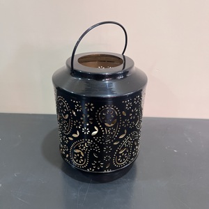 L651 Iron <b>Black</b> Finish Votive Home Decor <b>Lantern</b> Artisan Design - Product Image 5