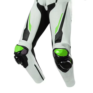 Mono de Motociclismo para Hombre, Moderno, en Blanco, Negro y Verde, de Manga Larga, Transpirable, con Bloques de Color, para Todas las Temporadas, de Cuero - Product Image 3