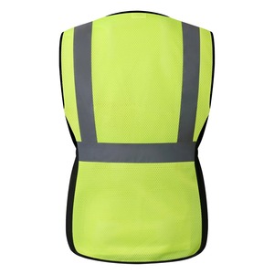 Chaqueta de Seguridad Reflectante Amarilla de Alta Visibilidad para Hombre, Uniforme de Guardia de Seguridad y Patrulla, Material de Poliéster, Multibolsillos - Product Image 2