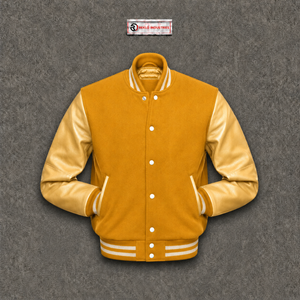 Veste universitaire en laine dorée de haute qualité, douce, chaude et confortable, coupe moderne pour homme, look athlétique, design emblématique, tenue élégante et tendance - Product Image 5
