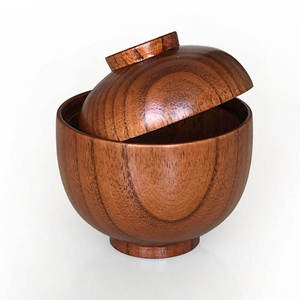 Tazón de madera para sopa de arroz. Disponible en todos los tipos de madera. Se utilizan para exhibir productos frescos, guardar refrigerios o como un elemento decorativo. - Product Image 1