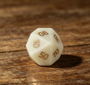 Premium Natural Bone Gaming Dice Set with Engraved Numbers for Tabletop <b>Games</b> and <b>Game</b> <b>Room</b> <b>Accessories</b> Ivory Geometric Bone - Product Image 3