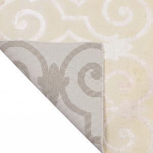 Tapis en laine mosaïque de galets bio ivoire et crème, antidérapant, écologique, pour salon, chambre et intérieurs d'hôtels - Product Image 6