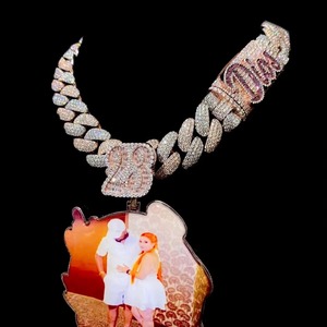 925 <b>Silver</b> Rose Gold Iced Out Chain <b>Pendant</b> With Letter Charms Moissanite HipHop Jewelry For Men Custom <b>Initial</b> Letter <b>Pendant</b> - Product Image 3
