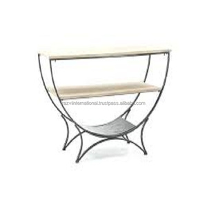 Tables de console en bois et fer métallique à 3 niveaux - Product Image 1