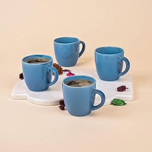 Chic Blue Glossy Ceramic <b>Tea</b> <b>Cup</b> <b>Set</b> of 2 - Product Image 2