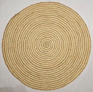 <b>Round</b> Natural <b>Carpet</b> Braided Jute Rug for Home Decor Traditional Handmade Jute Rug Handwoven Jute Rug At Best Price - Product Image 1