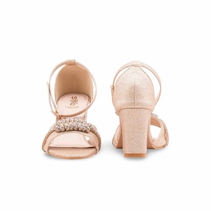 Luxury Golden Fancy <b>Bridal</b> <b>Sandals</b> for Women Crystal Embellished <b>Flat</b> Wedding Shoes Elegant Festive <b>Sandals</b> - Product Image 3