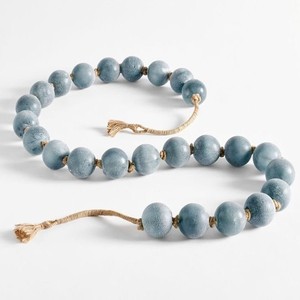 Guirlande de perles en résine avec pompons pour Noël, décoration rustique champêtre surdimensionnée, ornement de perles naturelles pour la décoration de table - Product Image 3