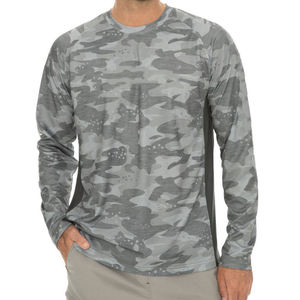T-shirts de pêche pour hommes à manches longues, légers, respirants, 100 % polyester, impression par sublimation personnalisée, UPF 50 - Product Image 2