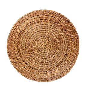 Assiettes de chargeur en or écologiques du Vietnam ensembles de Sousplat en rotin de vaisselle en bambou durable pour la table de cuisine pour les fêtes - Product Image 1