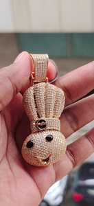 Doughboy Iced Out <b>Chef</b> <b>Hat</b> Pendant Sterling Silver Moissanite 18K Gold Plated Cartoon Charm Unisex Cute Hip Hop Jewelry - Product Image 4